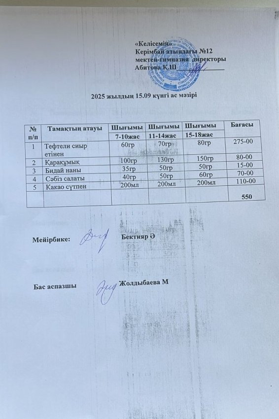 15.092025ж ас мәзірі