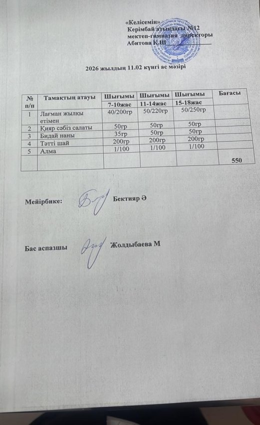 11.02.2026ж ас мәзірі