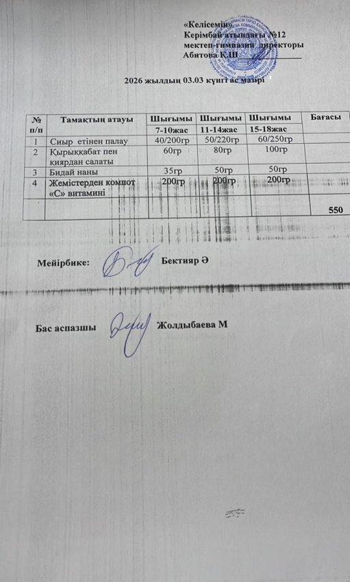 03.03.2026ж ас мәзірі