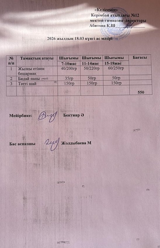 18.03.2026ж күнгі ас мәзірі