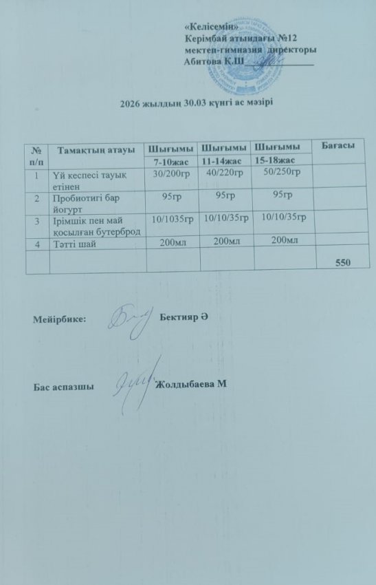 30.03.2026ж ас мәзірі