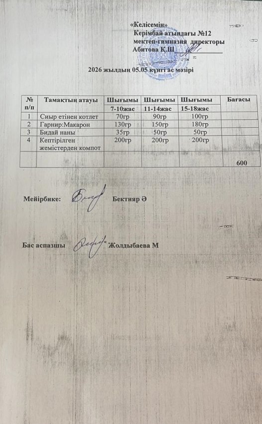 05.05.2026ж ас мәзірі